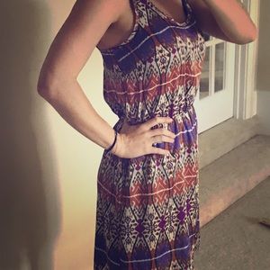 Tribal Pattern Dress with Open Back